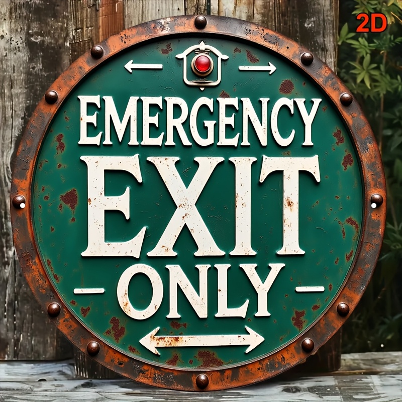 2D Industrial Retro Metal Emer - Emergency Exit Sign review and price