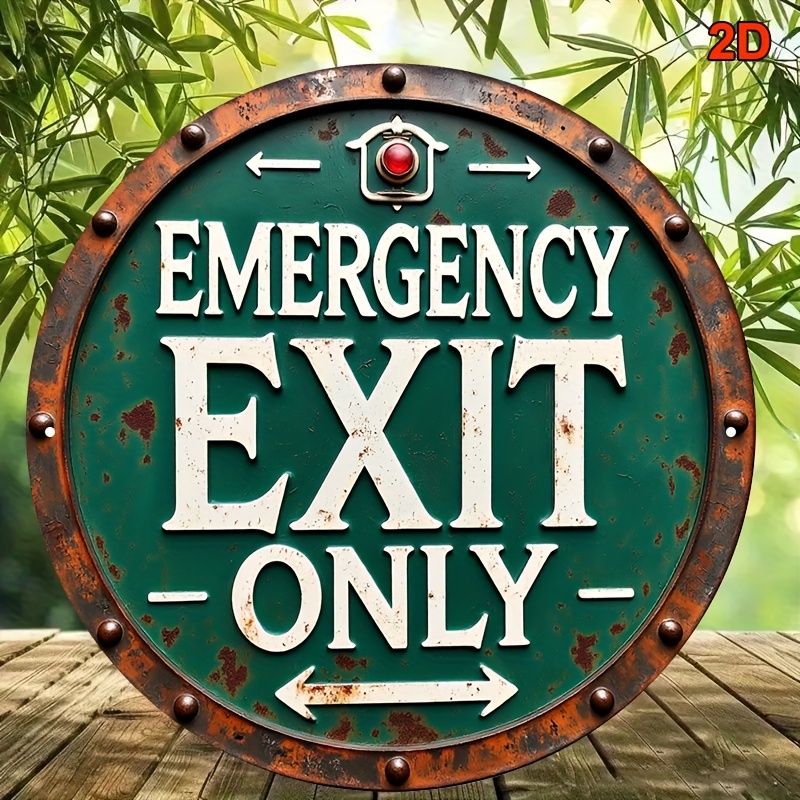 2D Industrial Retro Metal Emer - Emergency Exit Sign review and price