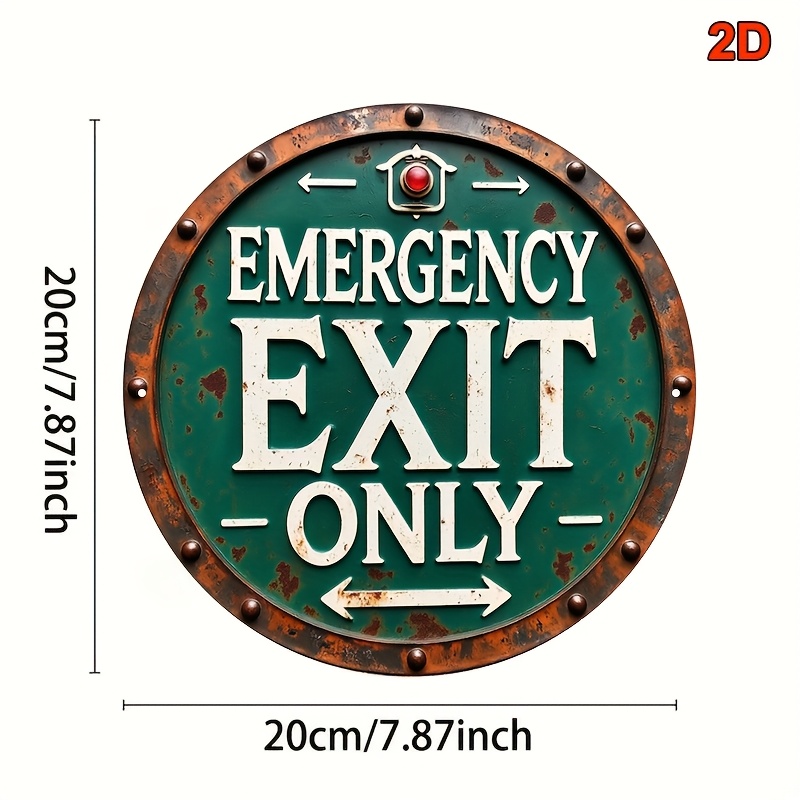 2D Industrial Retro Metal Emer - Emergency Exit Sign review and price