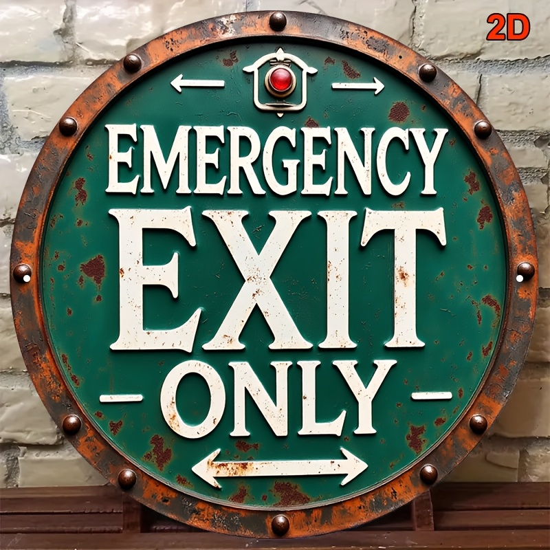 2D Industrial Retro Metal Emer - Emergency Exit Sign review and price