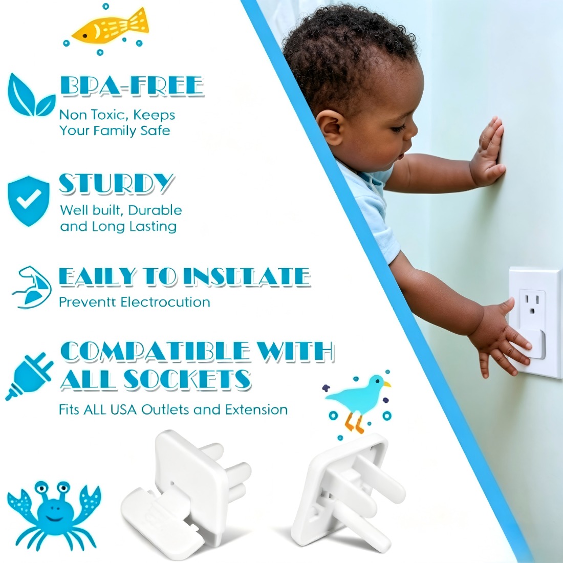38 Pcs White Plastic Childproo - Outlet Cover Baby review and price