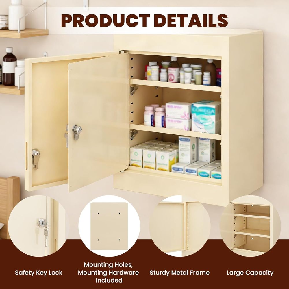 Double Door, Dual Key Lock Ste - Medicine Cabinet Lock review and price
